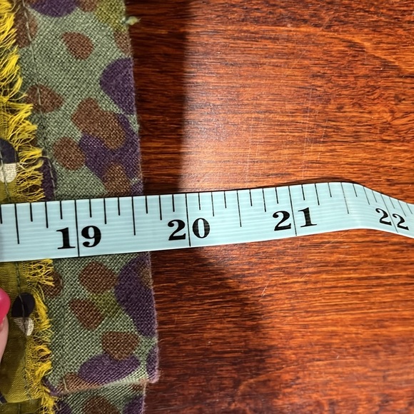 Anthropologie Gregory Womens Skirt XS/S Green Gold Mini Patch Raw Seam Trendy - Picture 11 of 12